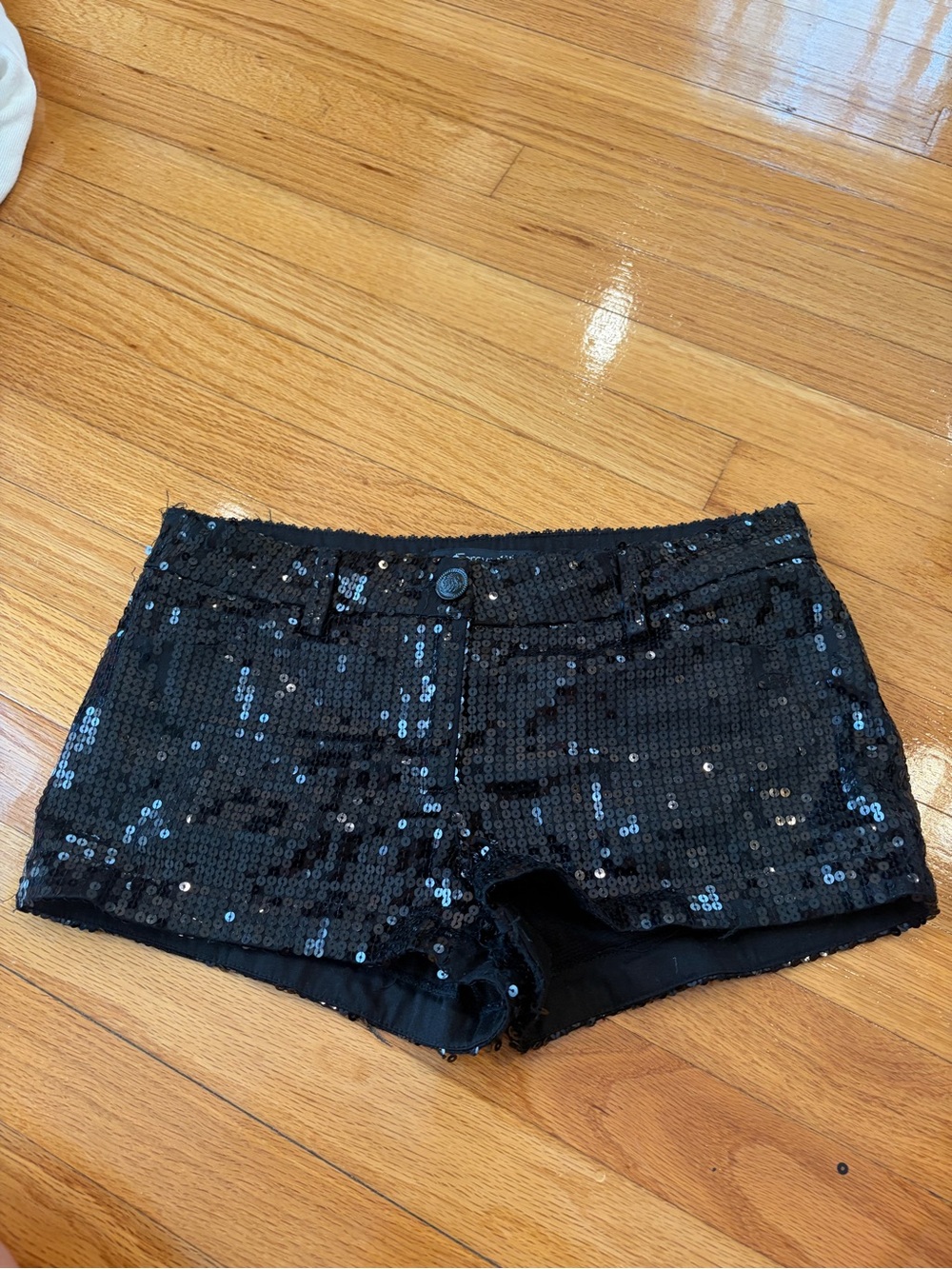 Black Sequin Women's Short Shorts